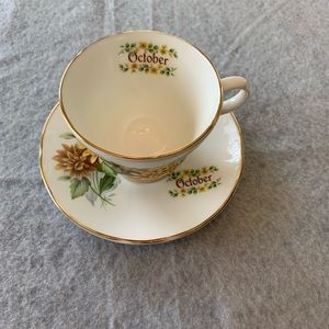 Crown Trent Cup & Saucer October Gold Rim China